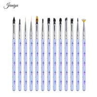 Jieniya ensemble de pinceaux de manucure motif en croix manche violet 9 pièces design de détail 3D lienr ensemble de pinceaux de gel en gros