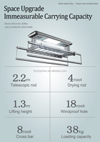 Séchoir à linge électrique électronique de haute qualité en aluminium avec télécommande pour usage intérieur et extérieur, idéal pour balcon
