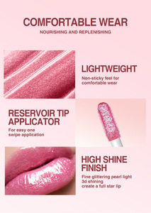 Gloss à lèvres liquide repulpant végétalien OEM ODM, marque privée, effet caméléon brillant, 8 couleurs, logo personnalisé - Product Image 6