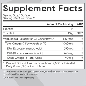 Omega-3 Supplementen <span class=keywords><strong>Capsules</strong></span> Private Label Groothandel Gezondheidszorg Hersenen Omega 3 Visolie Softgels - Product Image 3