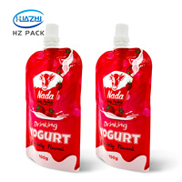 Sachet Doypack Personnalisé Réutilisable Sans BPA de Qualité Alimentaire, Anti-Fuite, Autoportant avec Bec Verseur pour Emballage de Yaourt, Jus, Lait et Liquides