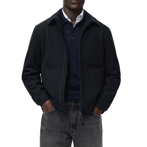 Men's Winter Quilted Hooded <b>Jacket</b> Stand Collar Zipper <b>Canvas</b> Windproof - Product Image 1