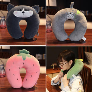Almohada de Viaje en Forma de U con Diseño de Animalito Adorable, 28x26x14cm, de Poliéster, para Auto, Avión, Siesta, Diseño Cómodo - Product Image 2