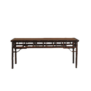 Ming Style Bamboo Rattan Tea <b>Table</b> Set Rectangular 6 Seater For Restaurant Study Use - Product Image 5
