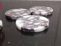 Ensemble de sous-verres en marbre Calacatta Viola STONEKOCC, sous-verres ronds en pierre naturelle D10x2cm, décoration de table de luxe pour la maison et l'hôtel