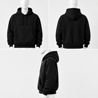 Sweat à capuche surdimensionné personnalisable de haute qualité sans cordon, impression personnalisée, molleton français épais