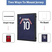 Vitrine murale haut de gamme, idéale pour le rangement des maillots de football, baseball, basketball, soccer et hockey.