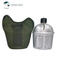 Fabricant OEM de gourdes d'extérieur, Bouteille tactique en aluminium personnalisée, Kit de gourdes d'extérieur durables en aluminium 3 pièces 0,8L avec tasse