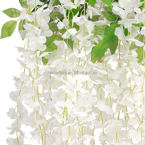 Best Selling <strong>Cheap</strong> Price White <strong>Purple</strong> Silk Hanging Artificial Wisteria <strong>Flowers</strong> Handmade Indoor Wedding Festival <strong>Flower</strong> Decor - Product Image 3