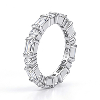 Bague d'éternité personnalisée en argent sterling 925 avec moissanite, taille octogonale et ronde, vente en gros, bijoux fins, fabricant d'usine