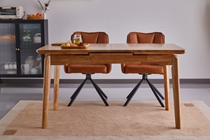 2024 Nouveau Style En Gros Vente Chaude En <span class=keywords><strong>Bois</strong></span> <span class=keywords><strong>Massif</strong></span> Extensible Table À Manger Fabricant Meubles <span class=keywords><strong>De</strong></span> Maison - Product Image 3