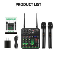 Console de mixage audio sans fil UHF alimentée par mini-USB 48V 4 canaux MC-20H légère et portable avec 2 microphones à réduction de bruit