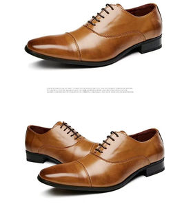 2025 chaussures Oxford en cuir véritable de style d'affaires décontracté pour hommes à lacets de haute qualité pour les fêtes de mariage et les occasions formelles - Product Image 6