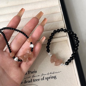 Collar de plata de ley S925 con lazo, cadena de clavícula con luz de luna naranja para mujer, regalo, joyería, accesorio de moda elegante - Product Image 2