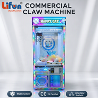 LIFUN 31'' Machine à griffes Happy Cat personnalisable en métal et plastique, à monnayeur, pour centres d'amusement, avec prix en peluches, version anglaise