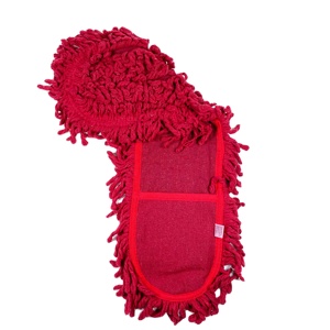 Tête de balai serpillère plate en coton pur coréen pour usage domestique, pour l'application d'huile et de cire, rouge 60 cm, avec logo et couleur personnalisables, produit phare à l'exportation - Product Image 2