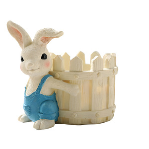 New Arrival resin Bunny hoa nồi nhà ban công trang trí nhà succulents hoa nồi Patio bãi cỏ sân trang trí thỏ động vật trồng - Product Image 5