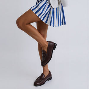 Mocasines planos de cuero informales sin cordones de moda personalizables para mujer con plantilla de cuero genuino - Product Image 5