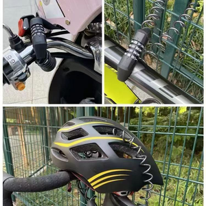 Verrou de casque de vélo en gros d'usine, cadenas à code à 4 chiffres pour moto avec <span class=keywords><strong>câble</strong></span> en acier <span class=keywords><strong>antivol</strong></span> - Product Image 6
