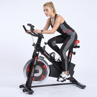 Bicicleta de Spinning para Interiores, Equipo de Gimnasio en Casa, Bicicleta de Ejercicio con Volante de Inercia de Acero Inoxidable de 5 kg y Monitor de Ritmo Cardíaco