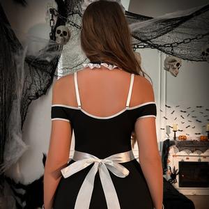 Nouvel arrivage Ensemble de lingerie érotique quatre pièces pour femmes Costume d'halloween pour filles sexy Uniforme de femme de chambre <span class=keywords><strong>coquine</strong></span> Lingerie fronde <span class=keywords><strong>dentelle</strong></span> - Product Image 2