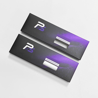 Boîte à stylos personnalisée en carton recyclé avec impression UV holographique mate, emballage en papier avec fenêtre et plateau insert en blister transparent OEM