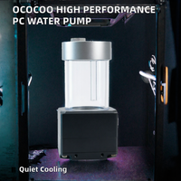OCOCOO H06D Pompe de refroidissement liquide avec réservoir 9.6W 600LH Hauteur de refoulement 5M Réservoir acrylique 65mm 25dB PWM Installation facile Refroidissement silencieux pour PC