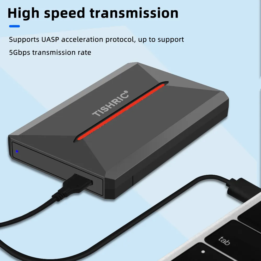 TISHRICHDDケース2.5インチUSB3.0-SATAハードドライブエンクロージャーPCラップトップ用5Gbps外付けHDDケース