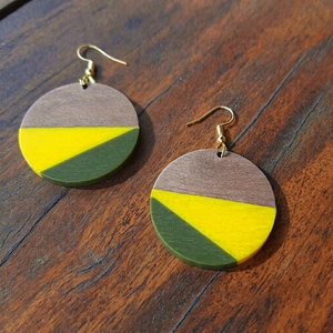 Handmade Wooden Resin Earrings Fashion Jewelry Women Geometric <b>Drop</b> Dangle Bohemian Style Lightweight Accessories Party MN - Product Image 1