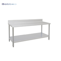 Table de travail en acier inoxydable 201/304 de haute qualité et robuste pour hôtels et restaurants, avec pieds tubulaires, capacité 300 kg/m