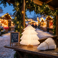Lanterne LED pliable en forme de sapin de Noël, décoration de fête, rechargeable par USB, portable pour l'extérieur, avec contrôle sans fil