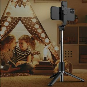 Q02S <span class=keywords><strong>Selfie</strong></span> <span class=keywords><strong>Stick</strong></span> sans fil <span class=keywords><strong>Q02</strong></span> BT, mini trépied pliable avec lumière d'appoint, télécommande pour iOS et Android - Product Image 6