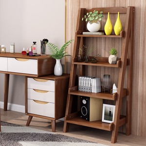 Estantería multicapa trapezoidal moderna de madera escalonada pequeño dormitorio nórdico sala de estar balcón piso estante de almacenamiento blanco - Product Image 2