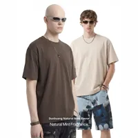 T-shirt sportif en coton pour homme |   Tissu technique cinq-en-un Wenhuo, couleur menthe unie, coupe ample, nouvelle collection été 2026, couleur nationale