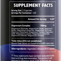 Capsules de glycinate de magnésium, complément vitaminique, complexe 12 en 1, soutien du métabolisme énergétique, utilisation pour adultes