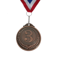 Médailles sportives en alliage de zinc plaqué de 64 mm avec ruban, prix abordable, belle qualité, récompense universelle simple