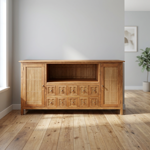 Sturdy Modern Chinese Traditional Wooden Panel Sideboard Storage Cabinet Drawers <b>TV</b> <b>Stand</b> for Living Room Home Hotel Villa - Product Image 3