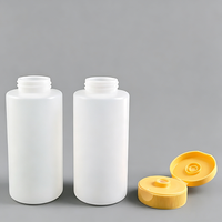 Bouteilles en PEHD de 300 ml en forme de cylindre vide, pour remplissage à chaud, avec bouchon à clapet souple pour sauce chocolatée, couleur personnalisée, 10 oz