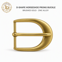 Damen D-Form Hufeisen-Gürtelschnalle Gebürstetes Gold Zinklegierung D-Ring Mode Taillengürtel 39mm 33mm Großhandel