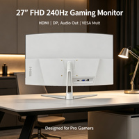 Moniteur de jeu FHD 27 pouces 240Hz VA 1ms FreeSync DP VESA avec cadre fin, écran LED, contraste 3000:1 pour la maison, le bureau et l'ordinateur