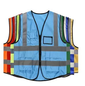 Vêtements de sécurité réfléchissants avec poches, gilet de sécurité 100% Polyester, prix d'usine