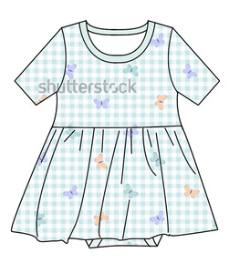 <span class=keywords><strong>Vestito</strong></span> per Bambine in Bambù a Maniche Corte, Nuova Collezione con Stampa a <span class=keywords><strong>Farfalla</strong></span> Colorata, Traspirante e Morbido - Product Image 1