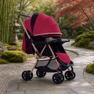 <span class=keywords><strong>Cochecito</strong></span> de bebé Big Rack con compartimento inferior, diseño de frente abierto, estructura de tubo plateado, bolsa de pared oscura, sistema de sujeción para colgar, para paseo - Product Image 1