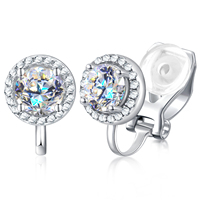 Boucles d'oreilles créoles classiques en argent 925 plaqué or 18 carats avec diamants et moissanite véritable, cadeau de bijoux de mariage pour femme