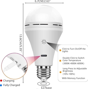 7 Watt 100 Lm khẩn cấp có thể sạc lại bóng đèn E27 Pin hoạt động dẫn bóng đèn nạp tiền cho nhà - Product Image 2