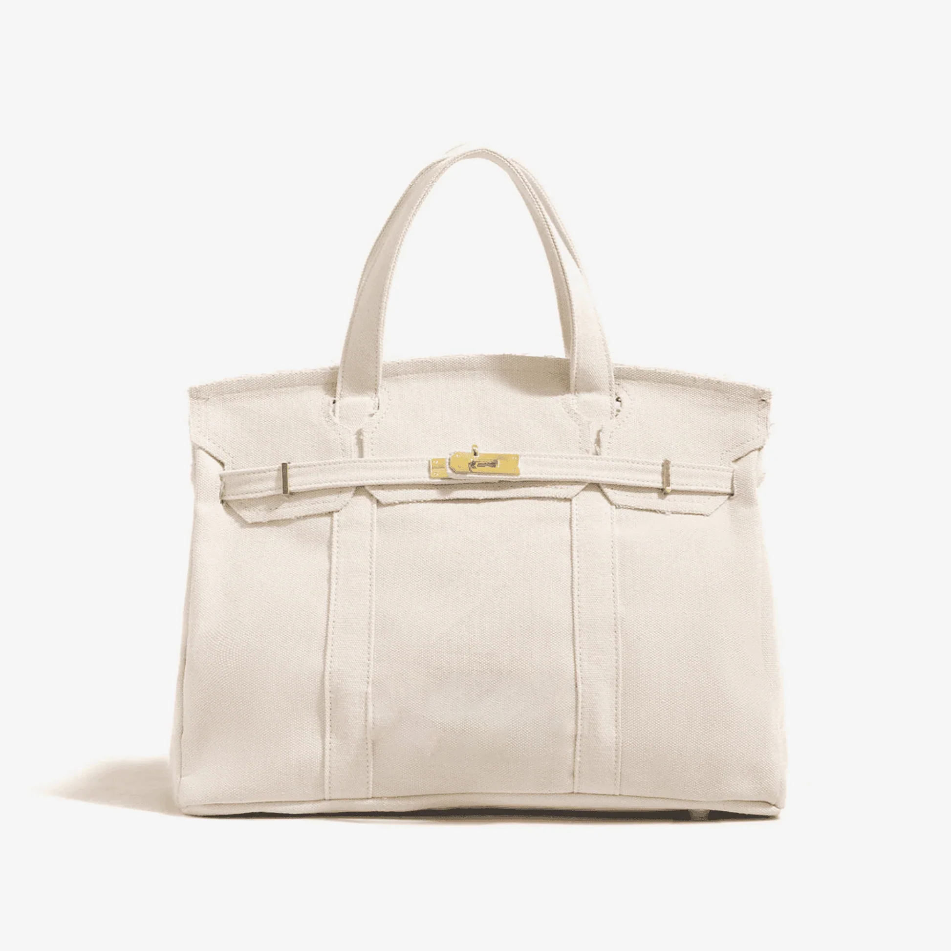 Sac fourre-tout en toile couleur unie nude