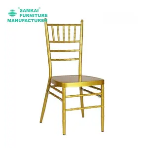 SK-YHY-A001 Premium Gold Finish Chiavari Steel Banquet Chairs Elegant Design Stackable Event Seating USA Wedding Venue Furniture