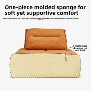 Canapé en tissu minimaliste moderne en forme de U à une place, avec housse amovible et lavable, rembourrage intégral en éponge pour salon et maison - Product Image 3