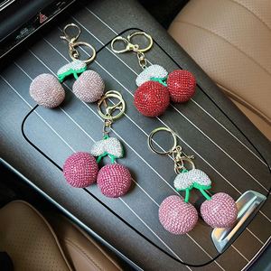 Hot Rhinestone Cherry Keychains Bag <b>Key</b> <b>Chains</b> Full Diamond Keychain Women Bag <b>Car</b> <b>Key</b> Accessories Cherry Charm Fruit Keychain - Product Image 4