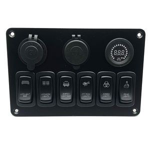 Dc 12V 24V 6 Gang Marine Boat 4.2A Dual USB Car Charger color voltímetro Aluminio push ON OFF Switch Panel - Product Image 4
